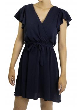 Vestito corto con fiocco scollo a V